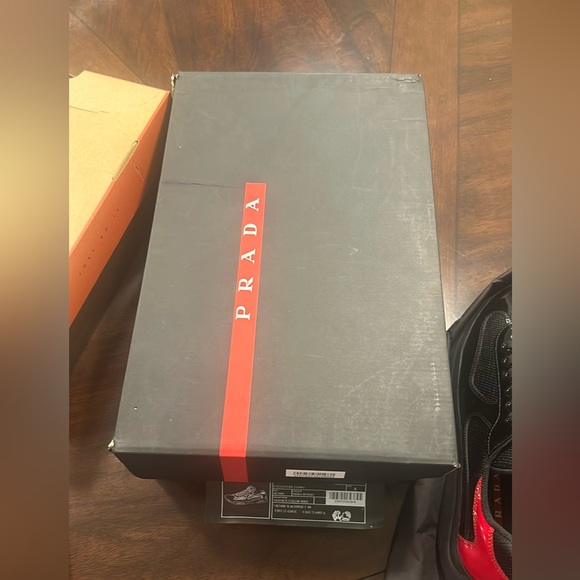 Prada Americas cup low-top sneakers-black and red - Picture 7 of 7